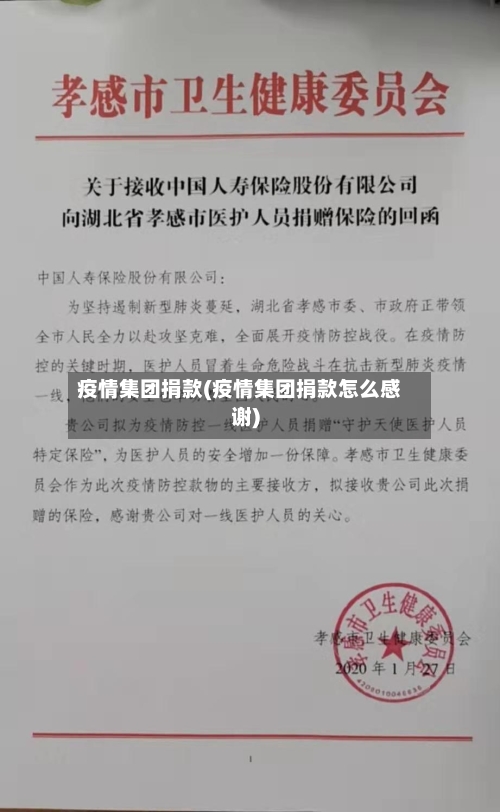 疫情集团捐款(疫情集团捐款怎么感谢)