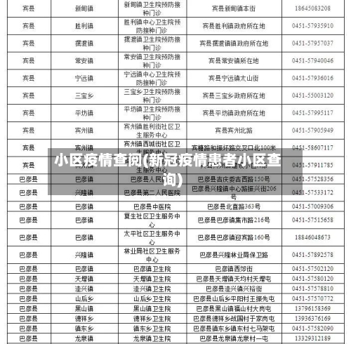 小区疫情查阅(新冠疫情患者小区查询)